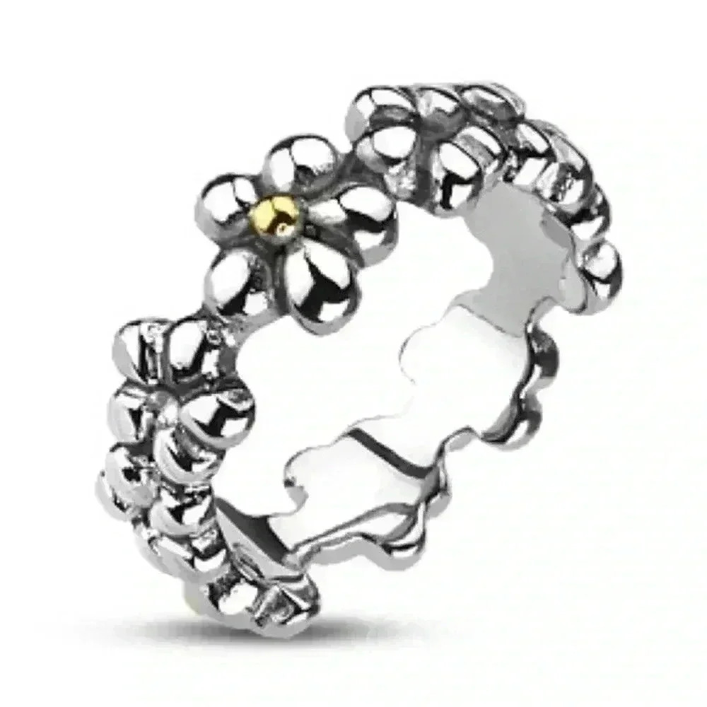 NEW****Stainless Steel Flower Ring